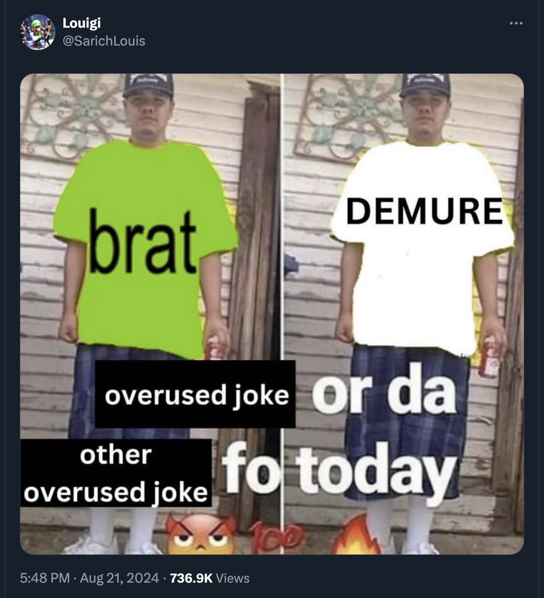 minion or da bob - Louigi brat Demure overused joke or da other overused joke fo today Views